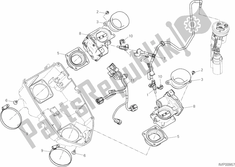 All parts for the Throttle Body of the Ducati Multistrada 1200 Touring 2017